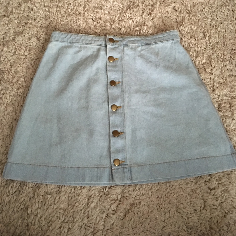 AMERICAN APPAREL snap front denim skirt size Large